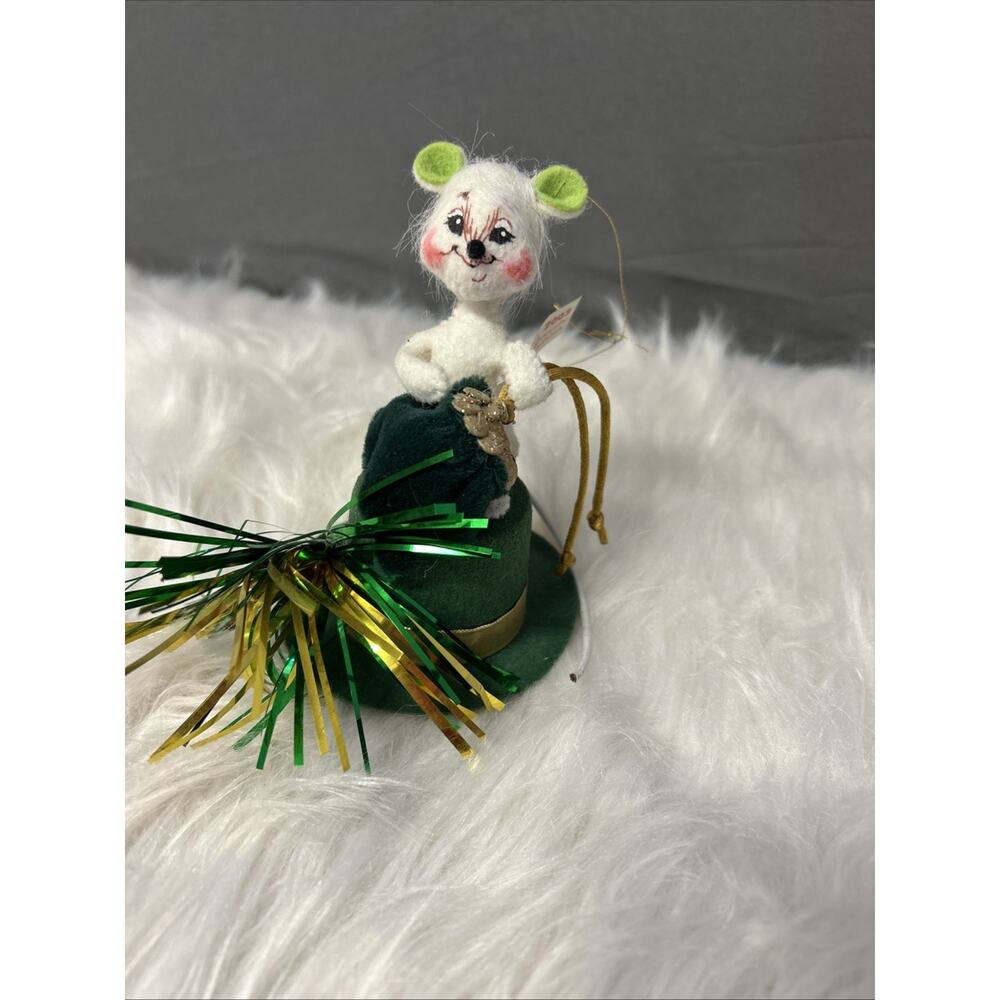 Annalee Mobilitee Ornament Saint Patrick’s Day Mouse 2003 Irish Shamrock 5 Inch - Picture 6 of 6